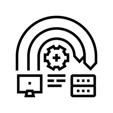 Ping of death attack line icon vector illustration Stock Illustration