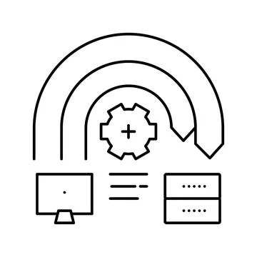 Ping of death attack line icon vector illustration Stock Illustration