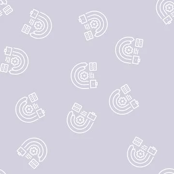 Ping of death attack line seamless pattern 스톡 일러스트