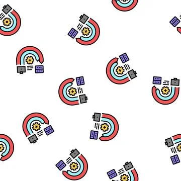 Ping of death attack vector seamless pattern 스톡 일러스트
