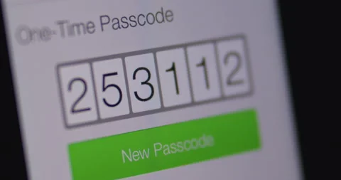Ping ID cyber security App on Smartphone. Macro. New Passcodes Video stock 149545746