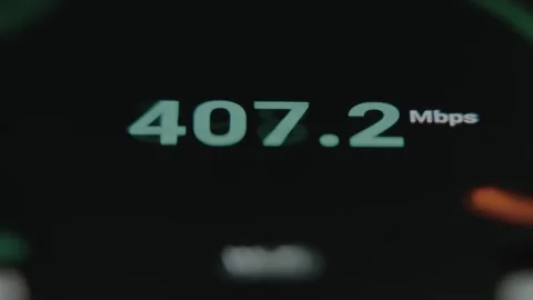 Ping indicator of Internet Speed test on smartphone, macro view Stock Footage 291526947