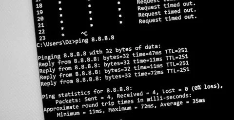 Ping network command Stock Photos