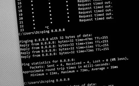 Ping network command Stockfoto's