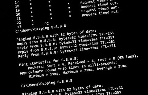 Ping network command 库存照片