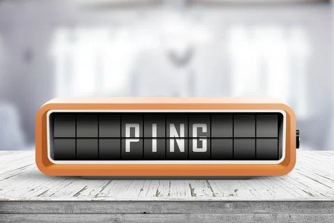 Ping Network Status on Retro Flip Clock Display Stock-Illustration