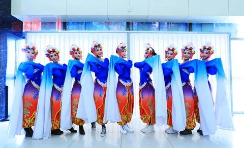Ping Opera female performer in Training, Luannan County, Hebei Province, Chin Stock Photos
