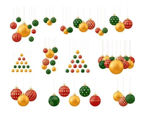 Ping pong christmas card. Assorted Christmas baubles elegantly hanging, fea.. Stock Illustration