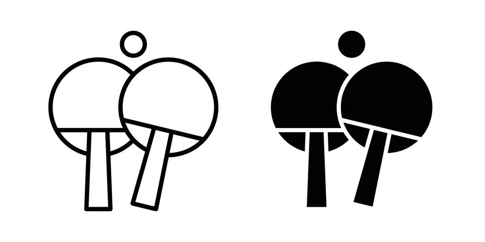 Ping pong icon. Outline, flat icons イラスト素材