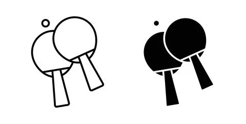Ping pong icon symbol. Vector illustration pack in black color. Stock Illustration
