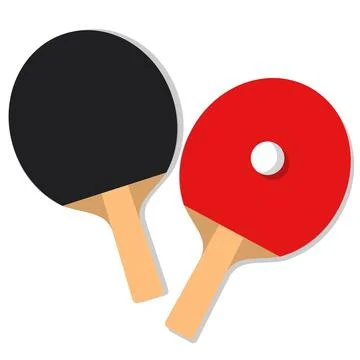 Ping pong. Isolated rackets and ball. Stock Illustration