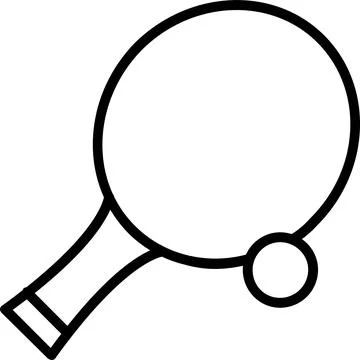 Ping Pong Line Icon Design Stock Illustration
