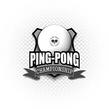 Ping-pong logo template design Stock-Illustration