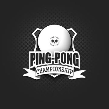 Ping-pong logo template design Illustrazione stock