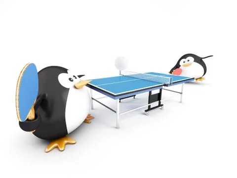 Ping-pong match Stock Illustration