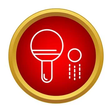 Ping pong paddle hitting ball icon illustration Stock Illustration