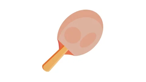 A ping pong paddle with a white ball resting on its surface, showcasing a c.. Stock Footage 332480169