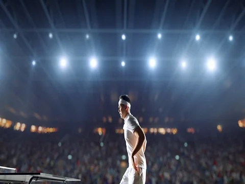 Ping pong player in action Stock Footage 79398256