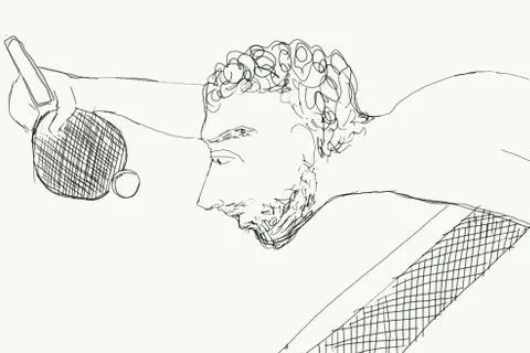 Ping pong player beard Ilustração Stock