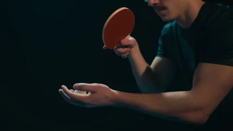Ping pong player making a service Stock Footage 279235550