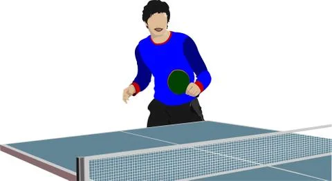 Ping pong player vector silhouette Stock Illustration