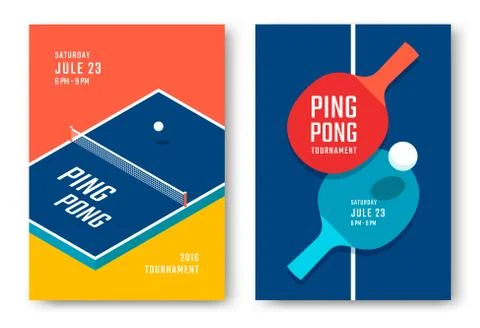 Ping-pong posters design Stock Illustration