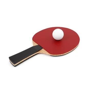 Ping pong racket with the ball isolated on white background Stock Illustration