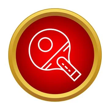 Ping pong racket with ball line icon Stock Illustration