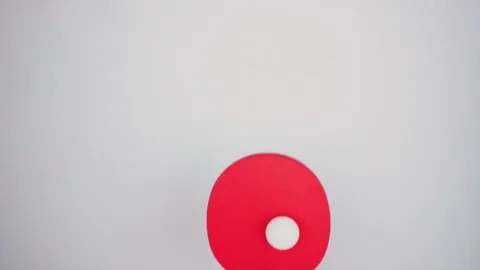 Ping pong. The racket hits the ball. He flies up. Sport. 4k Video stock 89126221