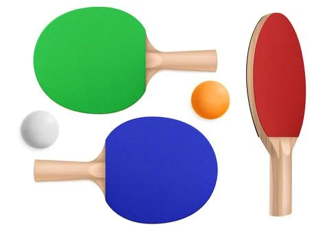 Ping pong rackets and balls for table tennis Stock Illustration