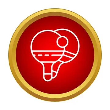 Ping pong rackets with ball flat icon Stock Illustration