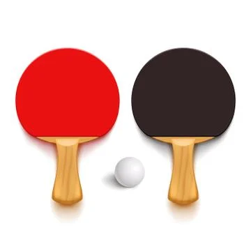 Ping pong rackets with shadows Stock Illustration