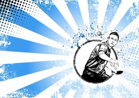 Ping pong retro poster background Stock Illustration