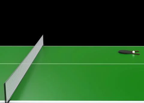 Ping pong table - 3D render - one side view Stock Illustration