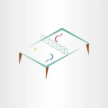Ping pong table icon design Stock Illustration