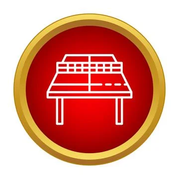 Ping pong table outline icon in red circle Stock Illustration