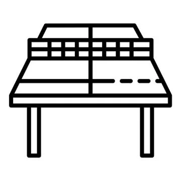 Ping pong table perspective icon, outline style Stock Illustration