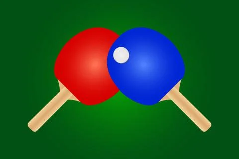 Ping pong table tennis 2 bats and a ball logo icon Stock Illustration