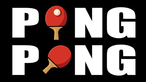 PING PONG table tennis typography Vídeo Stock 343441645