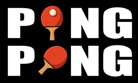 PING PONG table tennis typography Illustrazione stock