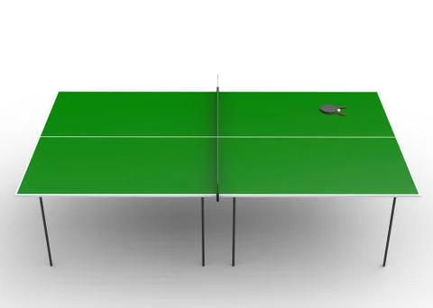 Ping - pong table top view - 3D render Stock Illustration