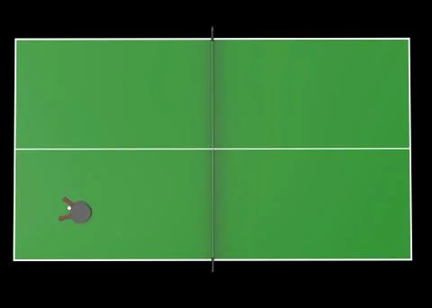 Ping pong table - top view - 3D render Illustrazione stock