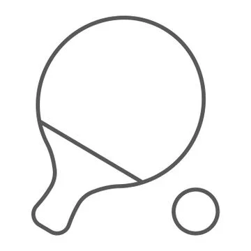Ping pong thin line icon, game and sport Stock Illustration