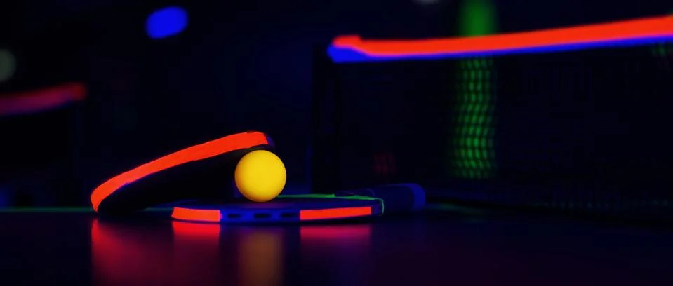 Ping Pong in UV Foto stock