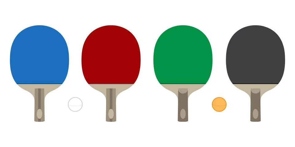Ping pong vector icon logo table tennis paddles racket illustration Stock Illustration
