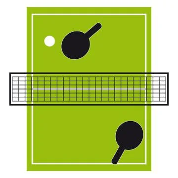 Ping pong on white background Stock Illustration
