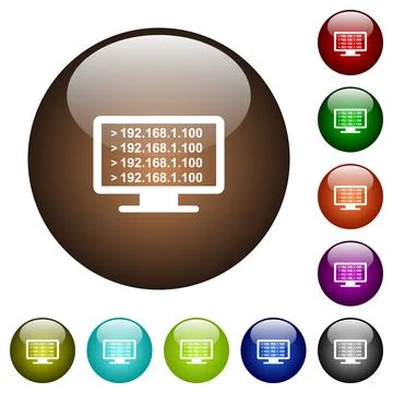 Ping remote computer color glass buttons イラスト素材