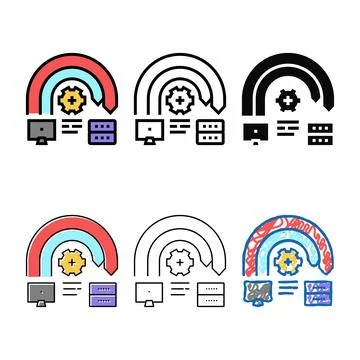 Ping styleset of death attack color icon vector Stock Illustration