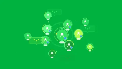 Pinging hub pulsing rings, linking, popping dots, lighting icons transparent UI Stock Footage 333907700