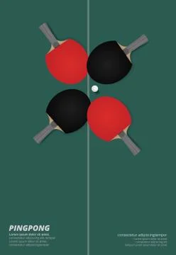 Pingpong Poster Template Vector Illustration Stock Illustration